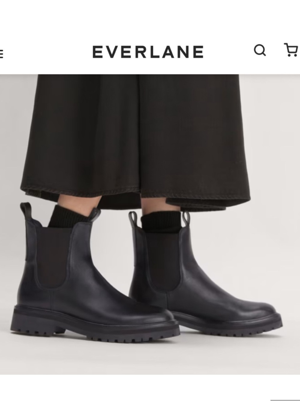 Everlane Black Chelsea Lug Boots